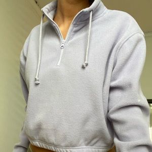 Pacsun Lilac Zip Up Cropped Fleece
